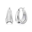 Brincos Eyeshock Small Chunky Hoops banhados a ouro branco