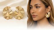 Brincos Feminino Geométrico Dourado Estilo Luxo Casual