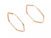 Brincos Feminino Ouro 18k 750 Argola Sextavada