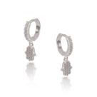 brincos femininos argola prata 925 com pedras cravejada brincos femininos argola prata 925 com pedras cravejada