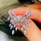 Brincos Femininos Asa de Anjo com Pedra CZ Branca - Acessório de Moda para Festa
