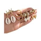 Brincos Femininos Boho Com Conchas, Estrelas-do-mar E Pérolas - 4 Pares - Acessórios De Joias Para
