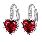 Brincos femininos em forma de coração Zircon Multicolor Fashion Simple Earrings