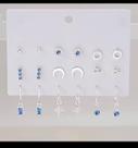 Brincos Femininos Prata 925 Kit 12 Pares Zircônia Azul - Elegância Delicada