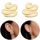 Brincos Femininos Semi Joias Serpente Lisa Banho Ouro 18k acessórios casamento presente Brincos Femininos Semi Joias Serpente Lisa Banho Ouro 18k acessórios casamento presente