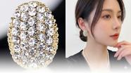 Brincos Femininos Zircônia Luxo Pino Prata 925 Banho Ouro Strass