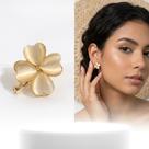 Brincos Flor Esmaltada Banho de Ouro 18k Minimalista Zirconia Delicada Luxo Casual