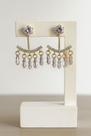 Brincos folheados a ouro e prata com cristal earcuff