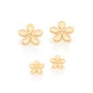 Brincos Formado Por Flores Folheados A Ouro Rommanel 526423