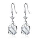 Brincos geométricos de diamante duplo Brincos de temperamento Brincos de personalidade feminina longos