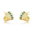 Brincos Glamourosos com Zircônio e Banho de Ouro 18k
