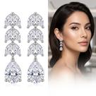 Brincos Gota Cristal Minimalista Zirconia Delicada Luxo Casual