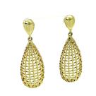 Brincos Gota Tramada Banho De Ouro 18k 974 Brincos Gota Tramada Banho De Ouro 18k 974