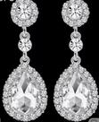 Brincos Gotas d Cristal Noiva, Festa Luxo 6cm