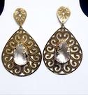 Brincos Grandes Com Pedra De Zirconia Transparente