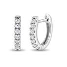 Brincos Hoop Huggie em prata esterlina 925 com zircônia cúbica