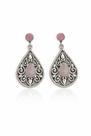 Brincos Indianos Quartzo Rosa Prata de Bali 925