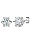 Brincos KeyStyle Diamond Birthstone 8 mm/2 quilates com prata 925