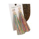 Brincos Longos De Franjas Boho Femininos Com Cristais E Tecido De Seda Joia Da Moda Para Festas