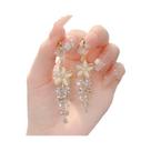 Brincos Longos De Franjas Com Opala, Strass E Zircônia Em Forma De Flor Para Mulheres, Joias Para