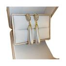 Brincos Longos De Pérola Para Mulheres, Joias Vintage Simples Em Forma De Gota d'Água, Presentes