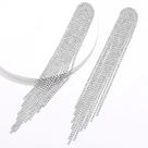 Brincos Longos Femininos com Borla de Strass - Joias para Festa e Casamento Brincos Longos Femininos com Borla de Strass - Joias para Festa e Casamento