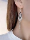 Brincos Losango Strass Sobrepor Delicado Feminino Dourado