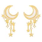 Brincos Lua Dourado Strass Sobrepor Delicado Feminino Festa Brincos Lua Dourado Strass Sobrepor Delicado Feminino Festa