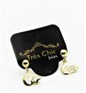 Brincos Lua E Estrela Zirconia Banho Ouro 18k 2998
