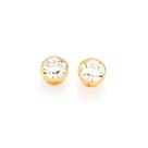 Brincos masculino de pedra banhado ouro 3x 24k 18k e 22k ponto de luz segundo furo redondo rommanel unissex solitário cristal 523191