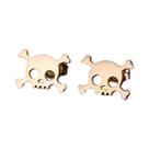 Brincos Masculinos De Caveira Vazada Em Aço Inoxidável - Joias Da Moda Estilo Halloween - Presentes