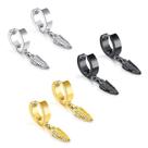 Brincos masculinos femininos de aço inoxidável pendurados folha huggie pequenos brincos de argola conjunto de 3 pares