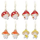 Brincos MIGUO STORE Unique Creative Cartoon Mushroom (4P)