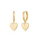 Brincos MYARS Heart Huggie Hoop Dangle Drop banhados a ouro 14 quilates