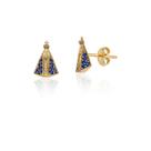 Brincos Nossa Senhora Aparecida Pedras Ouro Maciço 18k Ab153