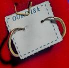 Brincos Ouro 18 Kilates Peso 0.70 Gramas 8 mm