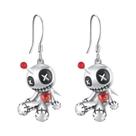 Brincos Pendentes De Boneca Voodoo Coração Vermelho Punk Desenho Animado Presente De Halloween