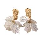Brincos Pendentes De Flor Em Concha De Cristal Branco Imitado, Acessórios De Moda Coreana Para