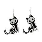 Brincos Pendentes De Gato Esqueleto De Halloween Em Acrílico Estilo Desenho Animado, Joias Fofas