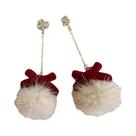 Brincos Pendentes De Natal E Ano Novo Com Pompom, Laço, Floco De Neve E Alce Para Mulheres E Meninas