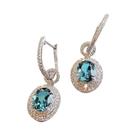 Brincos Pendentes De Prata Com Zircônia Cúbica Azul Celeste Para Mulheres, Joias Para Casamento,