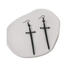 Brincos Pendentes Femininos Retrô De Liga Escura Com Cruz E Espada Para Joias De Festa De Halloween