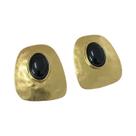 Brincos Pendentes Femininos Vintage Banhados a Ouro Com Pedra Preta Acessórios De Joalheria