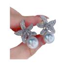 Brincos Pendentes Florais Com Pérolas Simuladas Para Mulheres, Joias Brilhantes Para Festas,