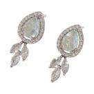 Brincos Pendentes Geométricos com Zircônia Azul - Joia para Mulheres e Meninas