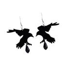 Brincos Pendentes Góticos De Corvo Preto Para Mulheres, Joias Românticas Escuras De Halloween,