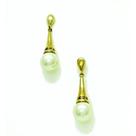Brincos Pérolas Cone Cravejado Zirconias Banho Ouro 18k 2142 Brincos Pérolas Cone Cravejado Zirconias Banho Ouro 18k 2142