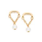 Brincos piercing banhado ouro 18k pérolas sintéticas 527611 Brincos piercing banhado ouro 18k pérolas sintéticas 527611