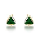 Brincos Ponto de Luz com Zirconias Triângulo Banhados a Ouro 18k Brincos Ponto de Luz com Zirconias Triângulo Banhados a Ouro 18k