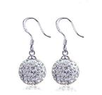 Brincos Prateado Strass Sobrepor Delicado Feminino Festa Lon Brincos Prateado Strass Sobrepor Delicado Feminino Festa Lon